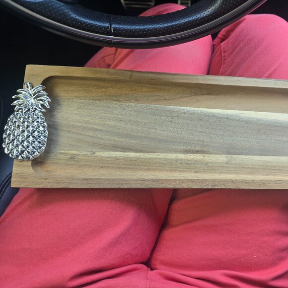 Oak & Olive Other - Oak & Olive Pineapple Serving Wooden Tray Dish NEW Foodie Bites Tapas Dining NWO